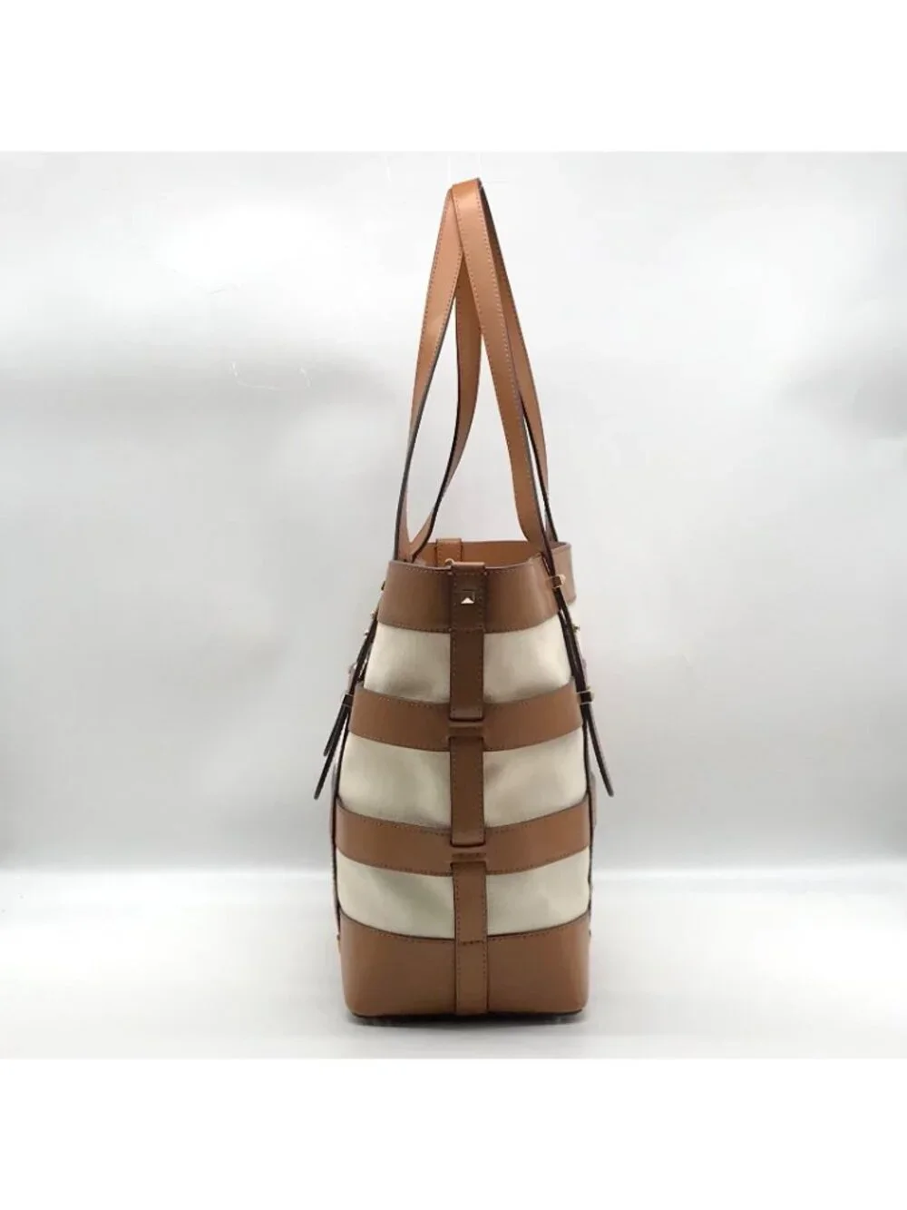 Michael Kors Natural & Acorn Marie Cage Tote